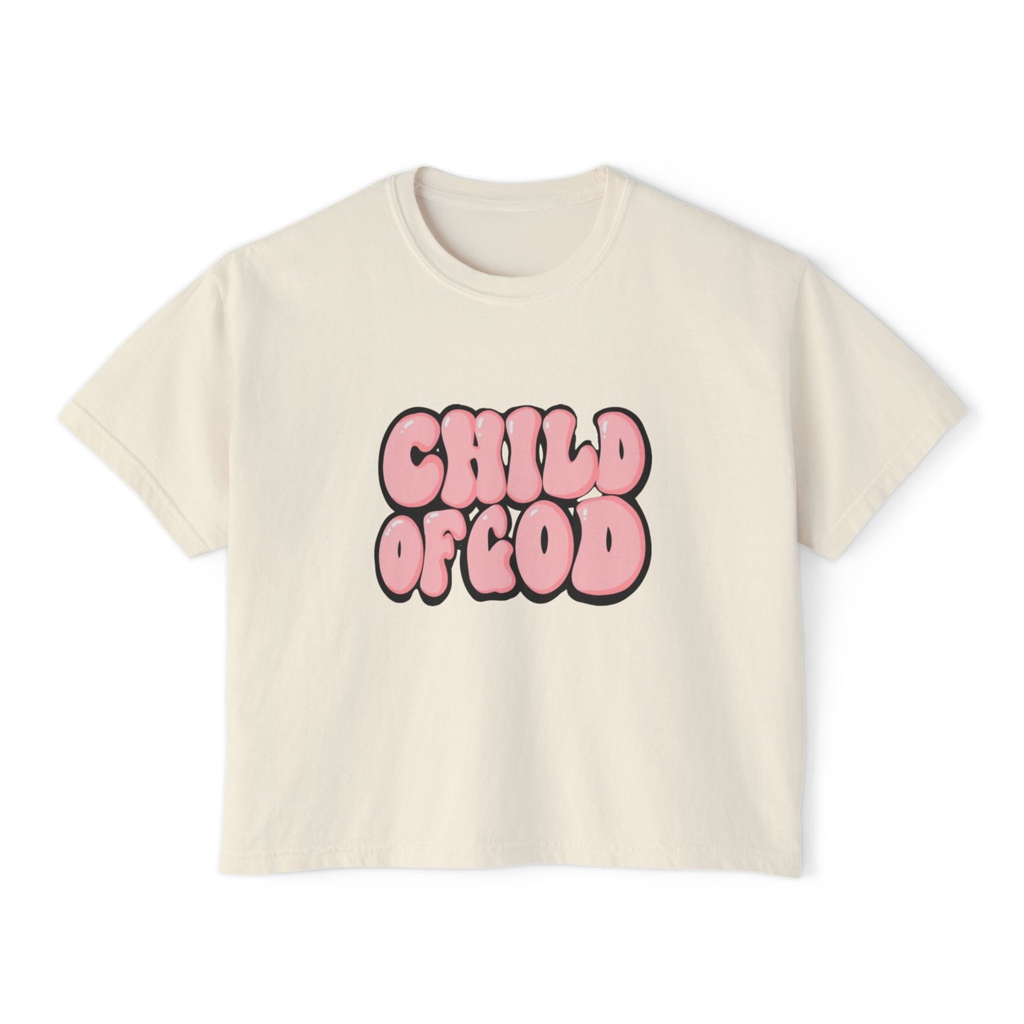 Child of God Women's Boxy Tee, Faith-Based Apparel, Spiritual Fashion, Gift for Her, Casual Wear, Summer Style