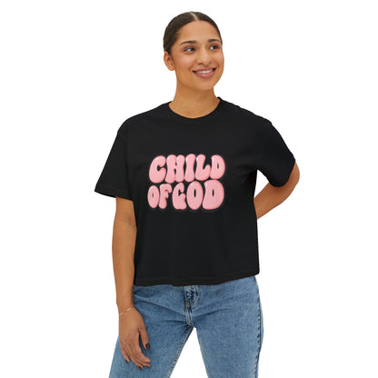 Child of God Women's Boxy Tee, Faith-Based Apparel, Spiritual Fashion, Gift for Her, Casual Wear, Summer Style