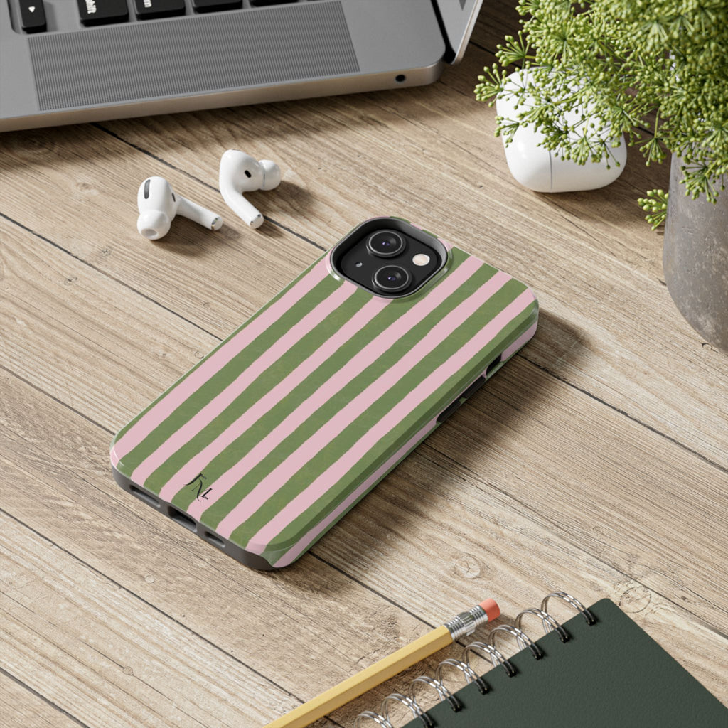 Striped Pink & Olive