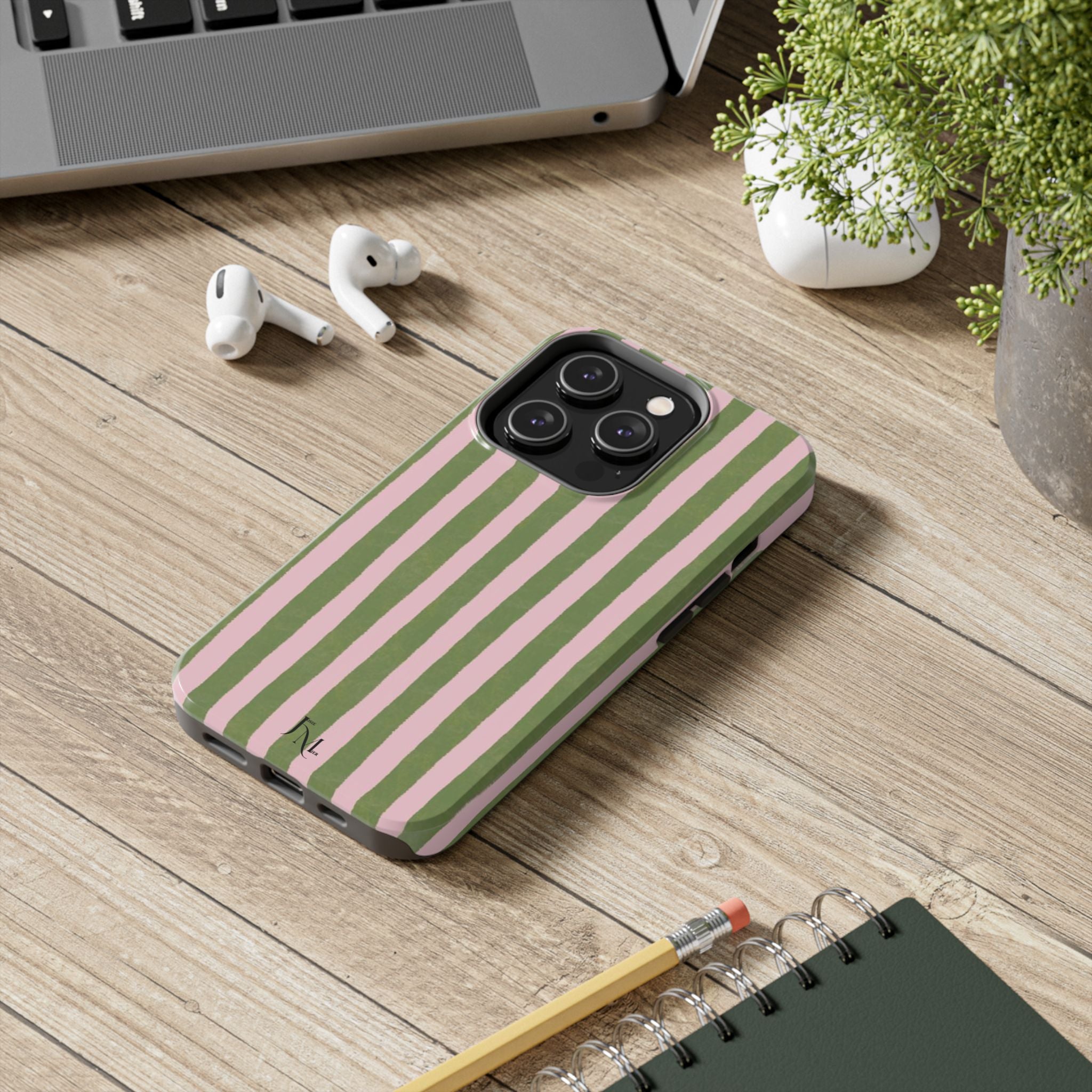 Striped Pink & Olive