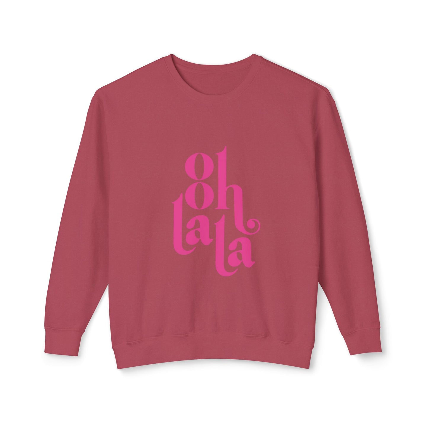 Chic Unisex Crewneck Sweatshirt with 'Oh La La' Design, Casual Fashion, Gift for Her, Cozy Style, Everyday Use