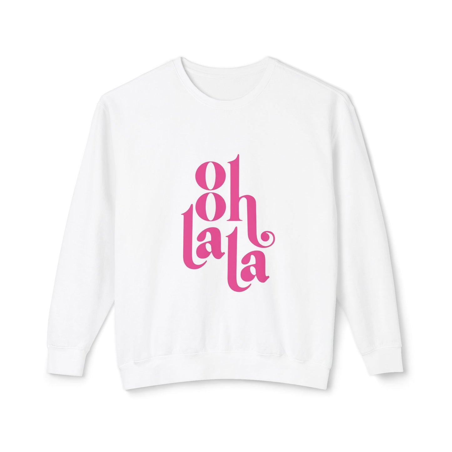Chic Unisex Crewneck Sweatshirt with 'Oh La La' Design, Casual Fashion, Gift for Her, Cozy Style, Everyday Use