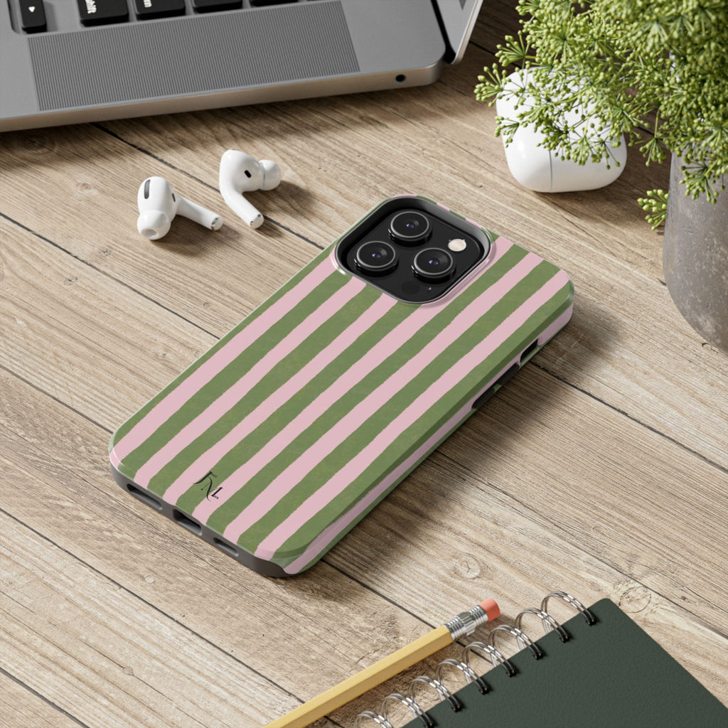Striped Pink & Olive