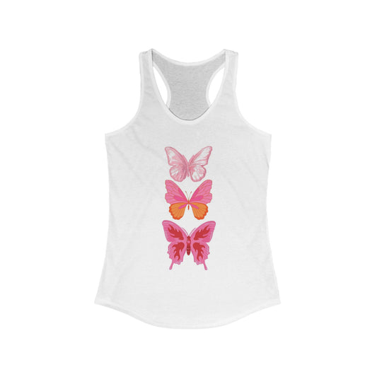 Butterfly Print Women's Racerback Tank Top, Summer Top, Workout Shirt, Casual Wear, Gift for Her, Spring Fashion
